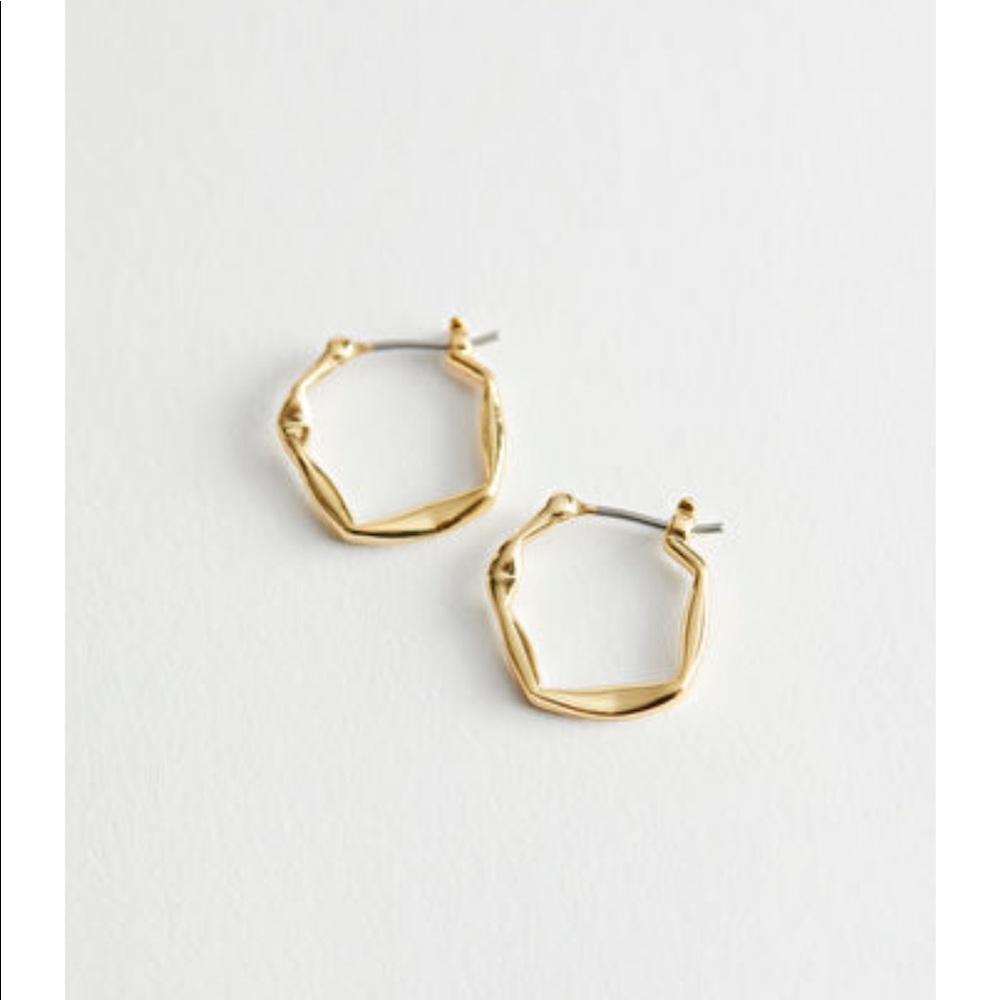 Angular Pendant Hoop Earrings